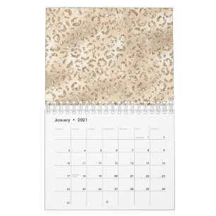 Calendrier Brown Cheetah Leopard Skin Imprimer Motif Animal