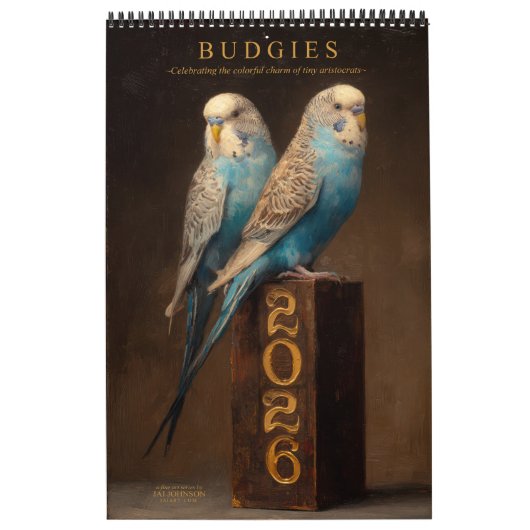 Calendrier BUDGIES 2026 Parakeets Art (Protection)