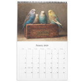 Calendrier BUDGIES 2026 Parakeets Art (Jan 2026)