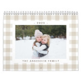 Calendrier Buffle beige rustique Check 2025 Photo (Protection)