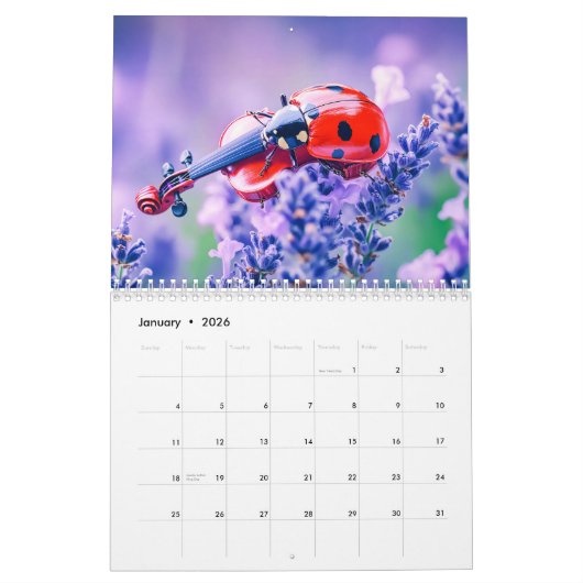 Calendrier Bug Symphony – Musical Insects in Bloom 2026 (Jan 2026)