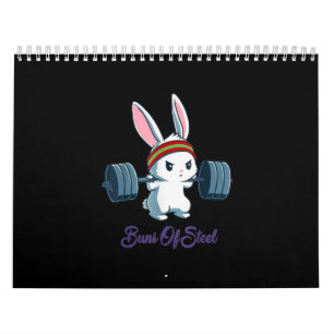Calendrier Buns of Ness Rabbit Bunny Lover Gym entraînement 