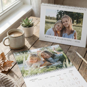 Calendrier Bureau de photos des petits-enfants Simple Moderne