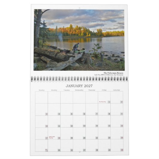 Calendrier BWCA Namekagon (Jan 2027)