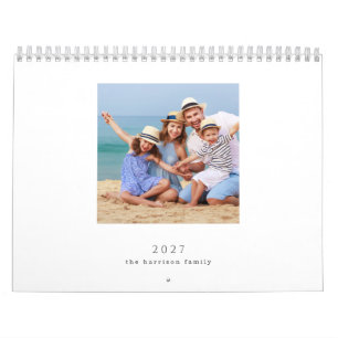 Calendrier Cadeau de photo de famille 2027 personnalisé 12 mo