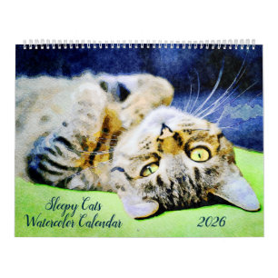 Calendrier Cadeau drôle de chat paresseux endormi pour amateu