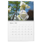 CALENDRIER CADEAU OFFICE Fleurs Iris Travail d'équ (Feb 2026)