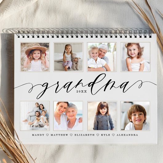 Calendrier Cadeau pour grand-mère | Petits-enfants Photos de