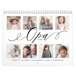 Calendrier Cadeau pour Opa Photos de la famille des petits-e