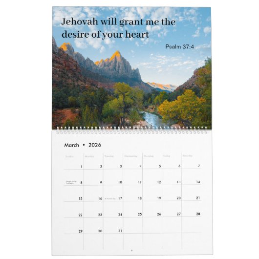 Calendrier Cadeaux JW scriptures customisés pour pionnier JW (Mar 2026)
