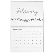 Calendrier Cadran simple à branches florales (Feb 2027)