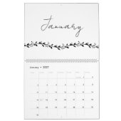 Calendrier Cadran simple à branches florales (Jan 2027)