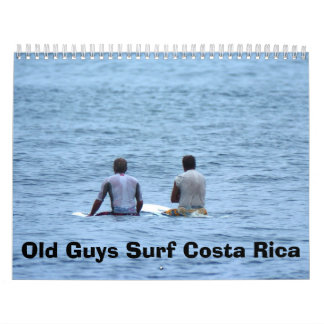 Calendrier Calander, vieux surf Costa Rica de types