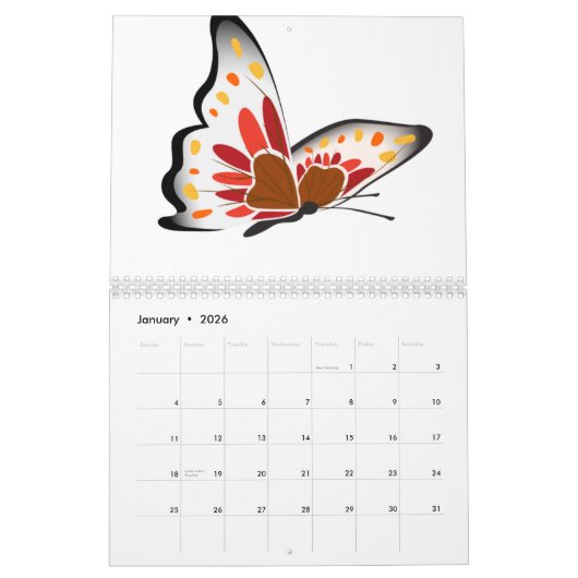 Calendrier Calandre toute l'année (Jan 2026)