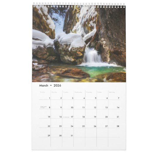 Calendrier Calandres en cascade cascades (Mar 2026)