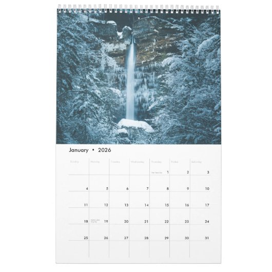 Calendrier Calandres en cascade cascades (Jan 2026)