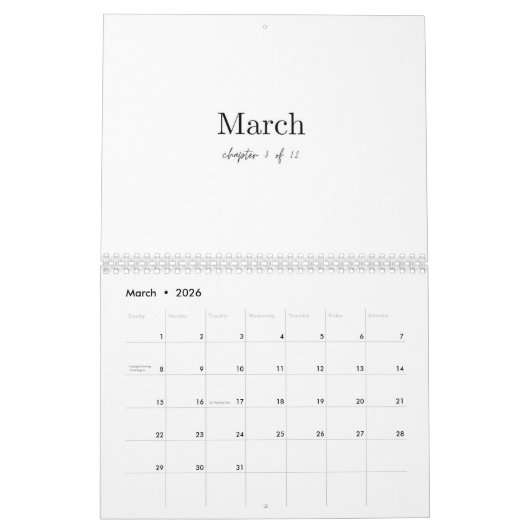 Calendrier Calendar (Mar 2026)
