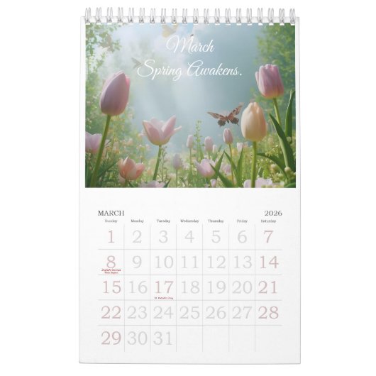 Calendrier Calendar (Mar 2026)