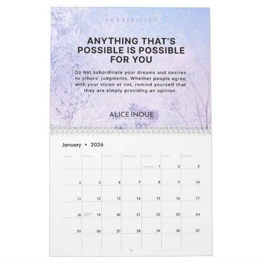 Calendrier Calendar (Jan 2026)