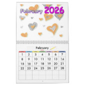 Calendrier Calendar 2026 (Feb 2026)