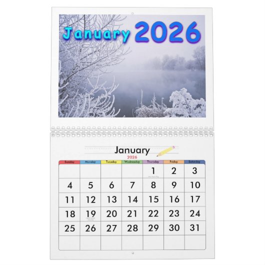 Calendrier Calendar 2026 (Jan 2026)