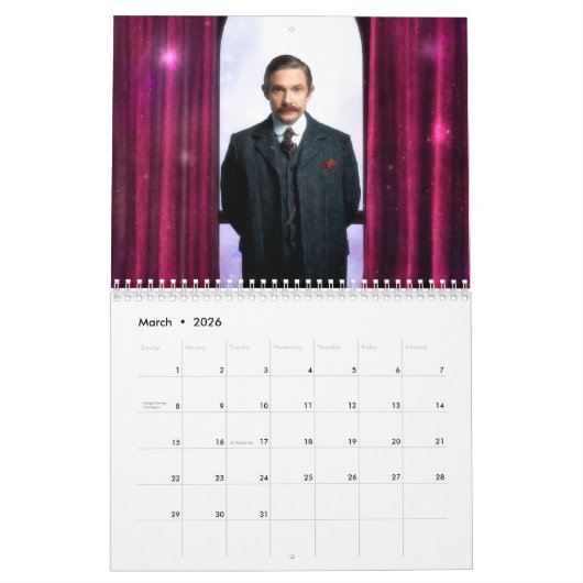 Calendrier Calendar for true detective fans (Mar 2026)