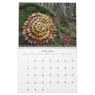 Calendrier calendar forests 2026 art landart nature