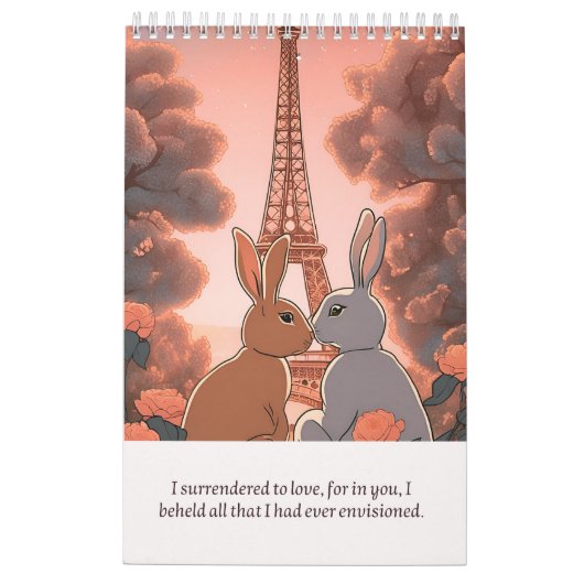 Calendrier Calendar romantic rabbit (Dos)