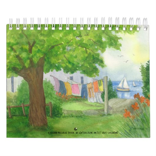 CALENDRIER CALENDAR ROSEANN MESERVE ARTISTE DE COULEUR D'EAU  (Protection)