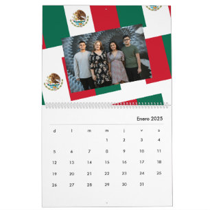 Calendrier Calendario Personalizado Bandera de Mexico 2026