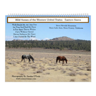 Calendrier Calendrier, Chevaux Sauvages, Sierra orientale, Ca