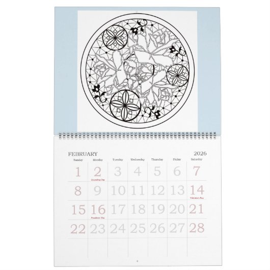 Calendrier Calendrier, coloration (Feb 2026)