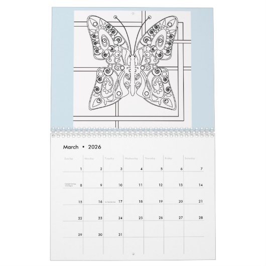 Calendrier Calendrier, coloriage, (Mar 2026)