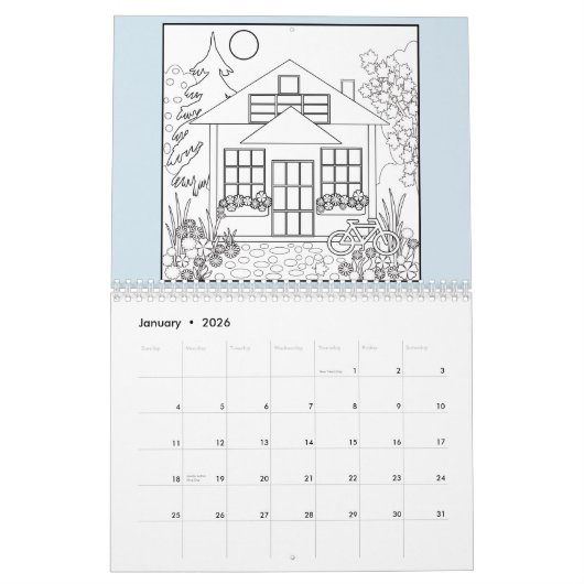 Calendrier Calendrier, coloriage, (Jan 2026)