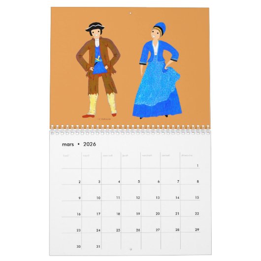 Calendrier Calendrier, CORSICA, France (Mar 2026)