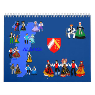 Calendrier Calendrier, Folklore d'Alsace, France