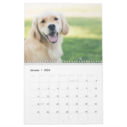 Calendrier Calligraphie de script moderne photo récente Mer (Jan 2026)