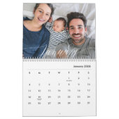Calendrier Calligraphie moderne CUSTOMIZABLE COULEUR Script p (Jan 2026)