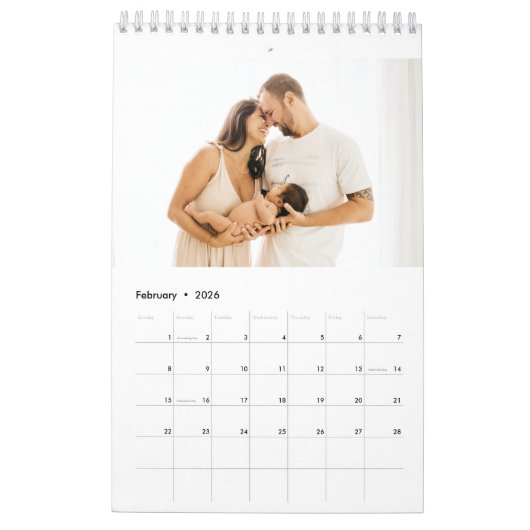 Calendrier Calligraphie moderne Sketchy Nouvel An Photo Maroo (Feb 2026)