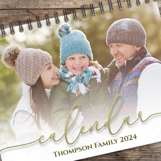 Calendrier Calligraphie Or Mois Photo Script élégant