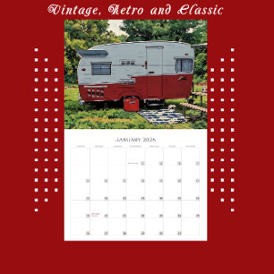 Calendrier Campers vintages et rétros Aventures de voyage