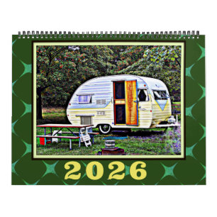 Calendrier Camping-cars vintage et voyages en caravane rétro