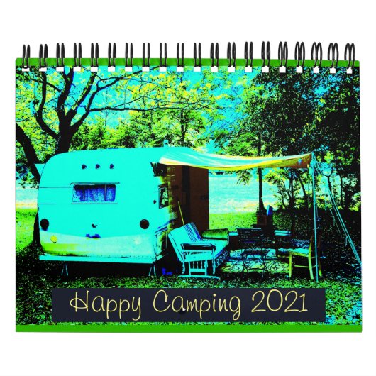 Calendrier Camping vintage Happy Camping 2021 (Protection)