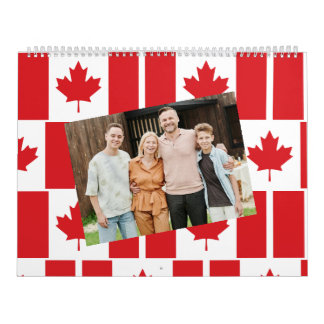 Calendrier Canada | Insérer une photo Motif du drapeau canadi