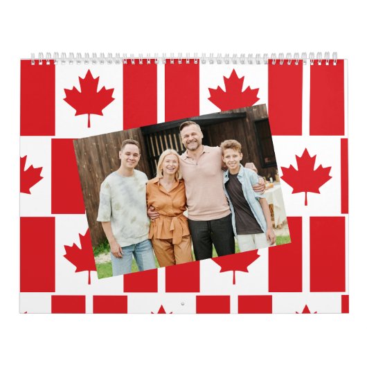 Calendrier Canada | Insérer une photo Motif du drapeau canadi (Protection)