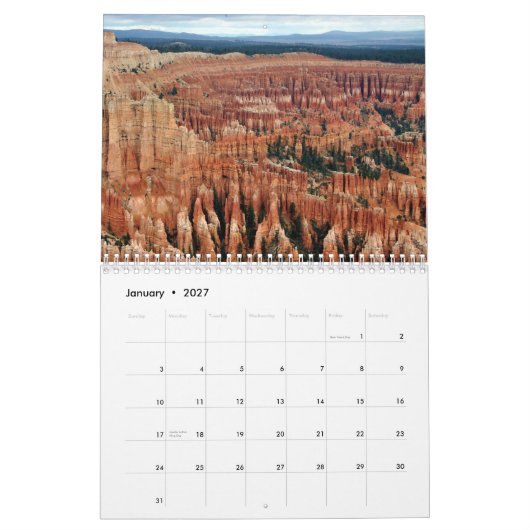 CALENDRIER CANYON DE BRYCE (Jan 2027)