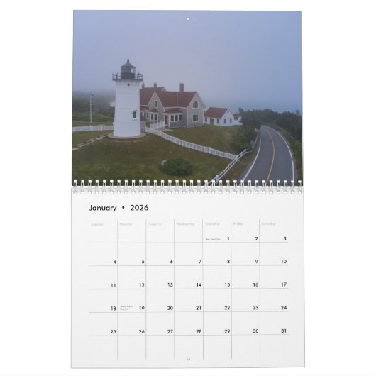 Calendrier Cape Cod 2025 (Jan 2026)