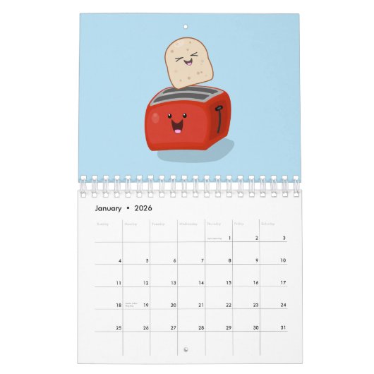 Calendrier Caricature des appareils, outils et instruments (Jan 2026)