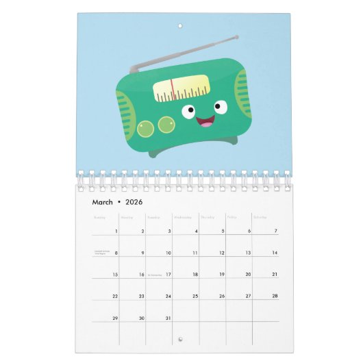 Calendrier Caricature des appareils, outils et instruments (Mar 2026)