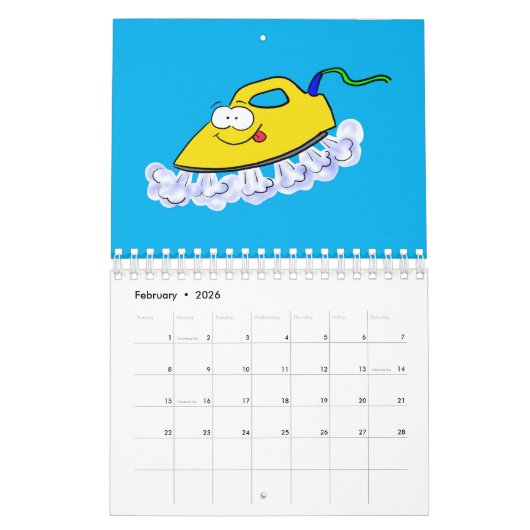 Calendrier Caricature des appareils, outils et instruments (Feb 2026)